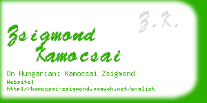 zsigmond kamocsai business card